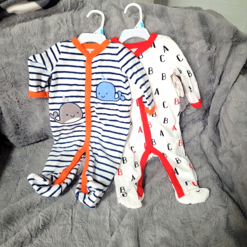 Koala Baby Terry cloth long sleeved pjs with feet in 3/6 months